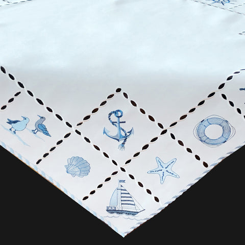 Embroidered blanket "Maritime Blue"