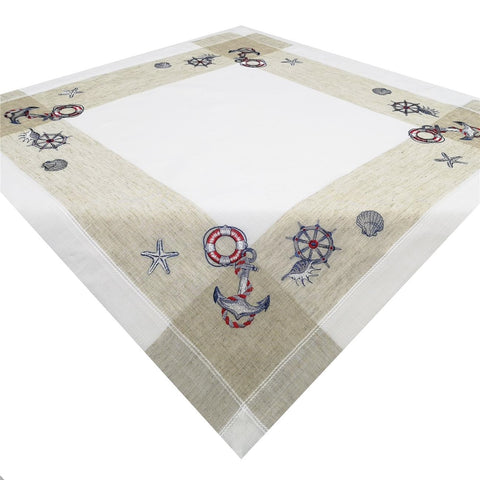 Couverture brodée "Ancre"