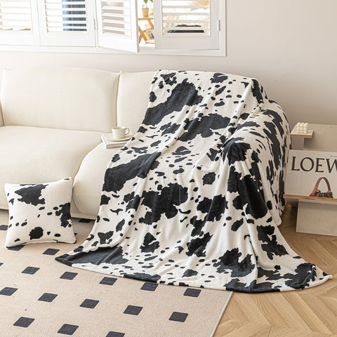 Cuddly blanket cow pattern / 150x200cm / cushion cover / 40x40 / 50x50 / bedspread