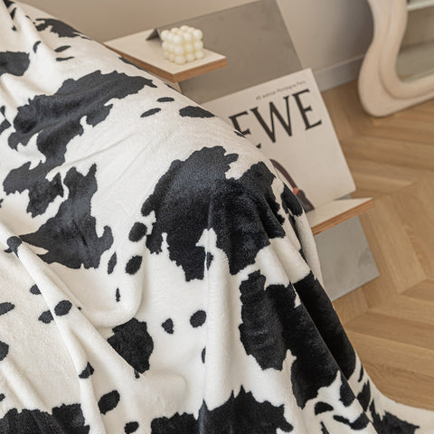 Cuddly blanket cow pattern / 150x200cm / cushion cover / 40x40 / 50x50 / bedspread
