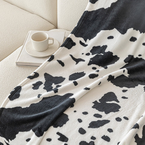 Cuddly blanket cow pattern / 150x200cm / cushion cover / 40x40 / 50x50 / bedspread