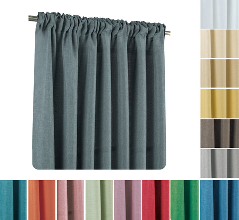 Brilliant linen look / curtain / eyelet &amp; ruffle tape / 140x245cm